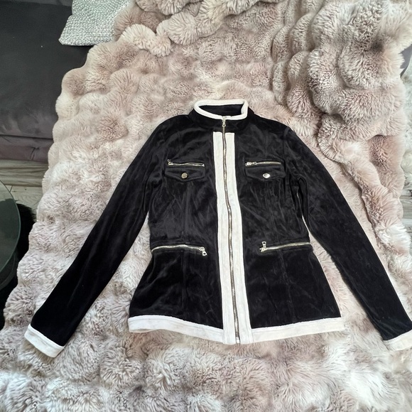 Boston Proper Velour utility jacket, Black and White, XS - Picture 9 of 15